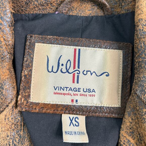 Vintage Wilson’s Distressed Brown Leather Jacket Size XS - Picture 7 of 10